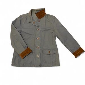 Vintage Lands’ End Barn Jacket Women’s M Blue Corduroy Collar Chore Coat